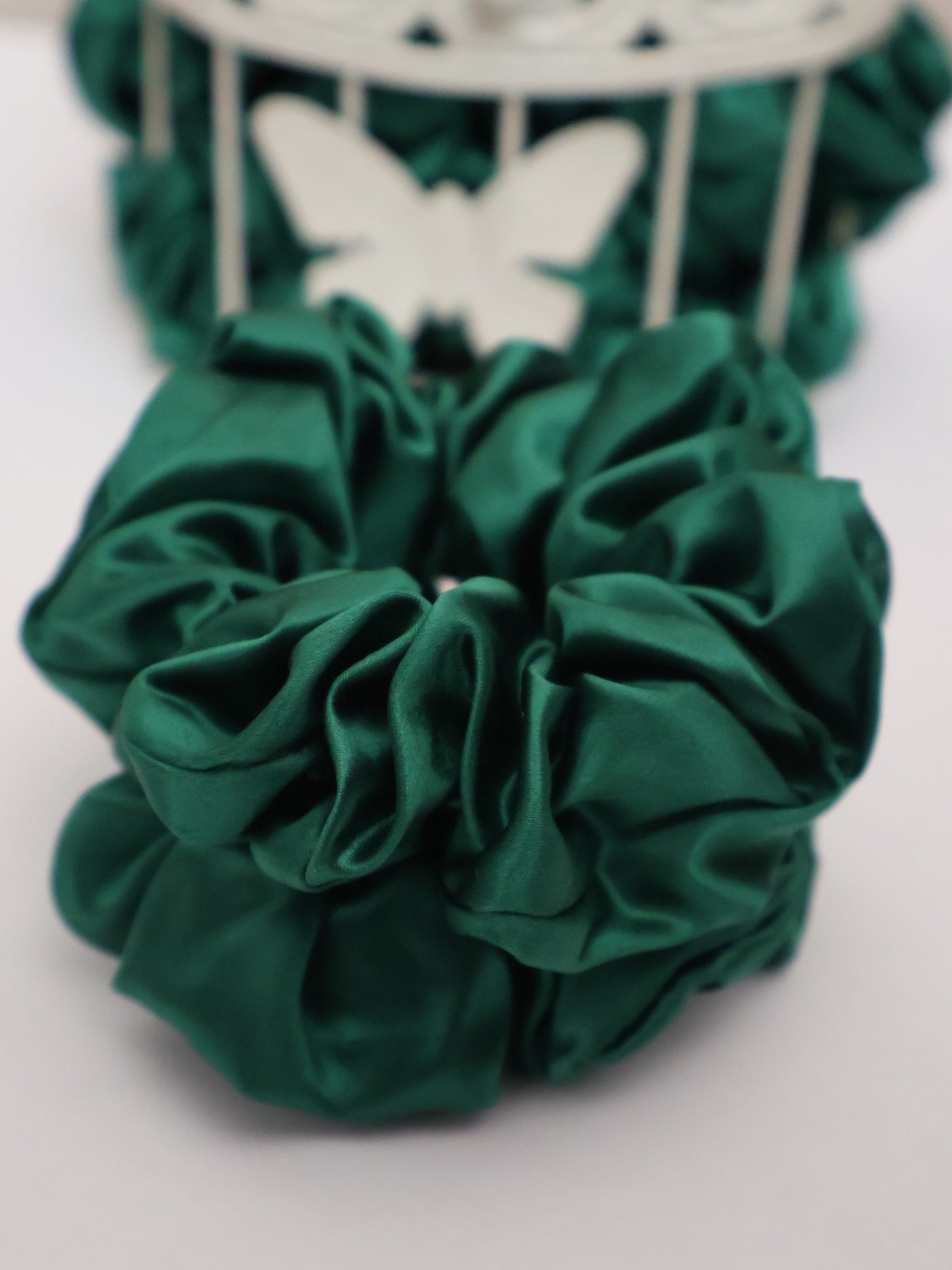 Silk Scrunchie – Bottle Green - Thick 3.5cm